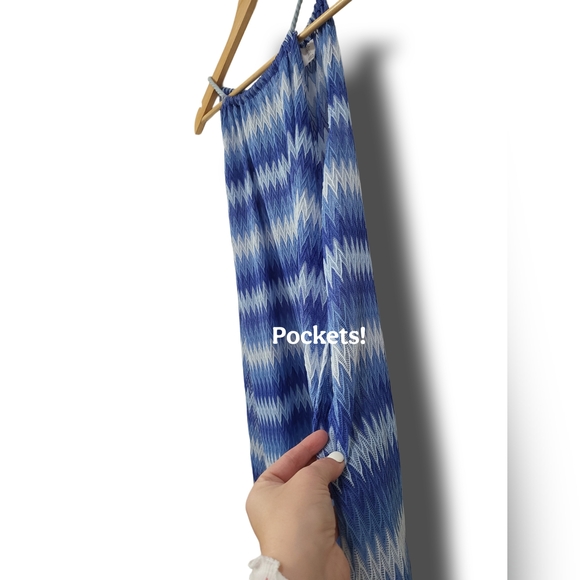 🌿C & C California Women's Large Blue Ombre Beach Coverup - Picture 9 of 14